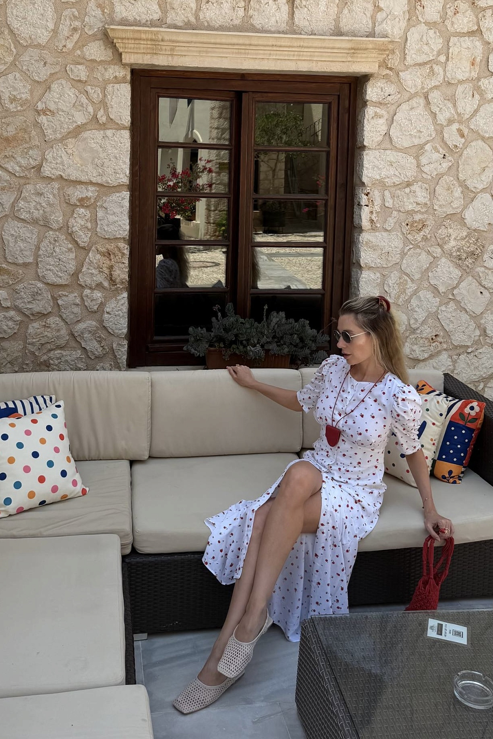 Платье Каролина маки на белом