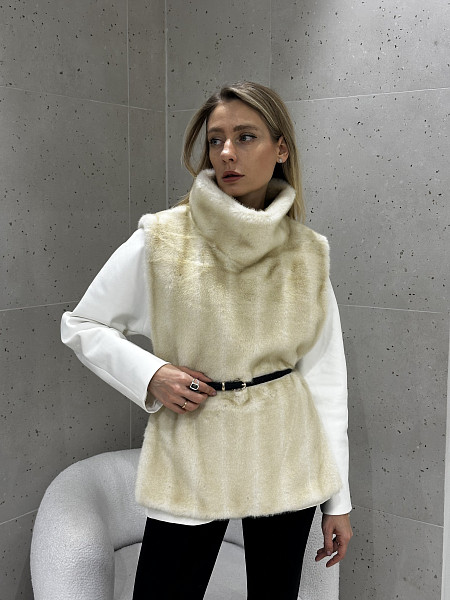 Манишка меховая кремовый