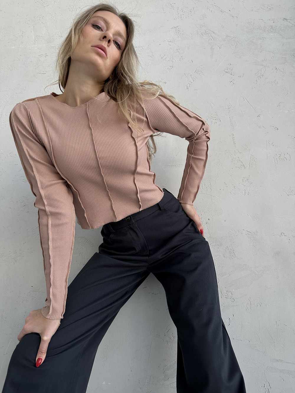 Лонгслив Пэнни бежевый