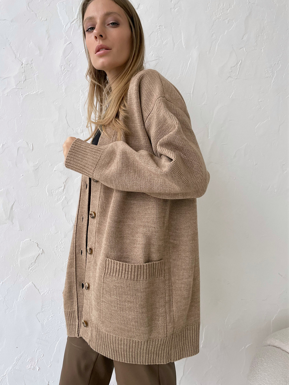 Кардиган Остин бежевый меланж