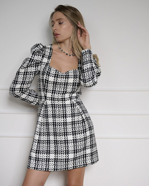 Платье Бэтти черно-белый