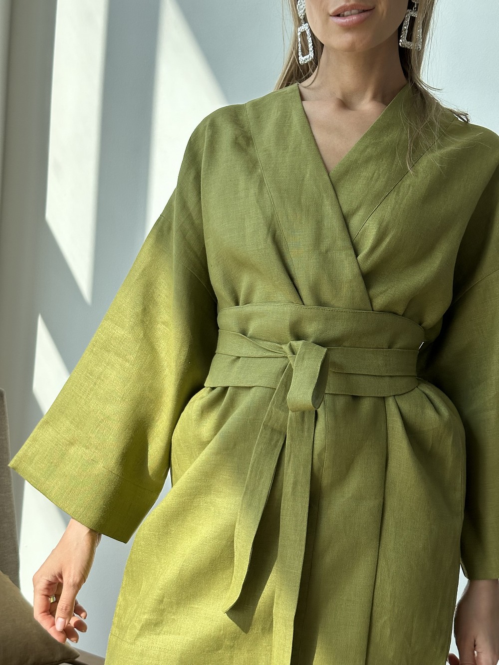 Платье-кимоно Аланья авокадо