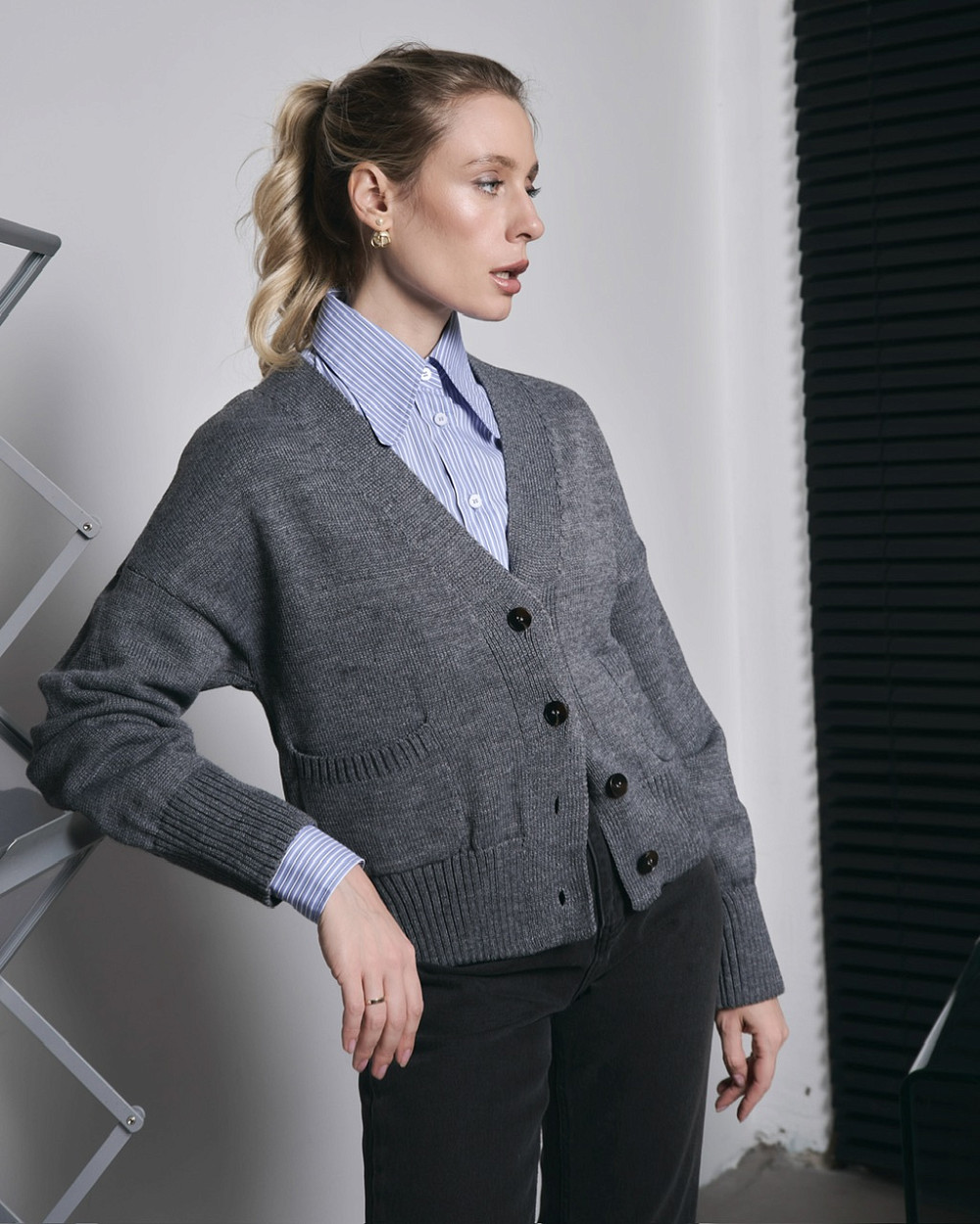 Кардиган Джеф серый