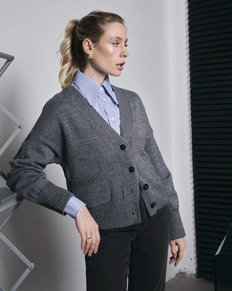 Кардиган Джеф серый