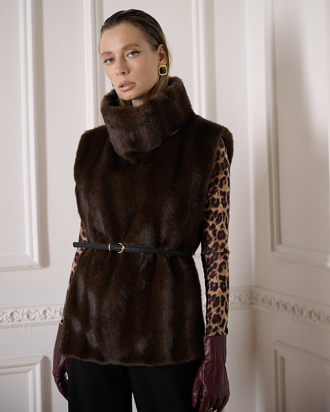 Манишка меховая каштановый