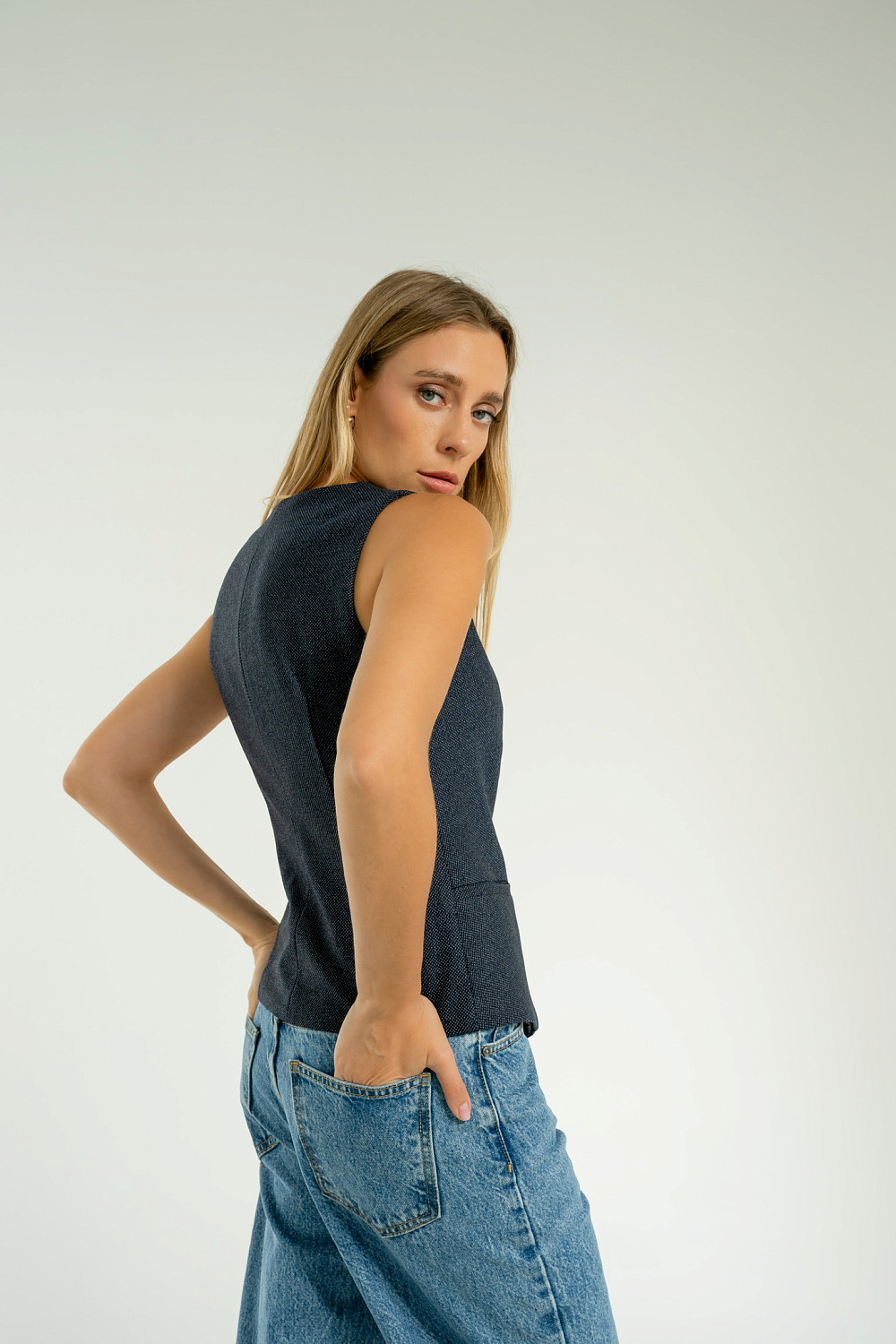 Жилет Мартин индиго