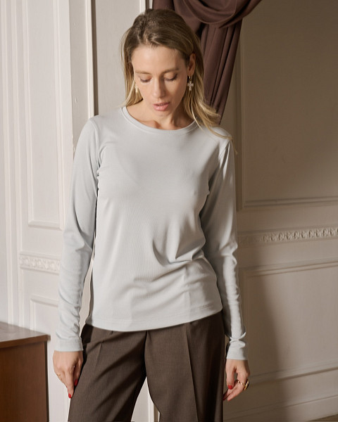 Лонгслив Уно серо-голубой