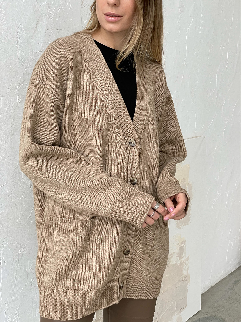 Кардиган Остин бежевый меланж