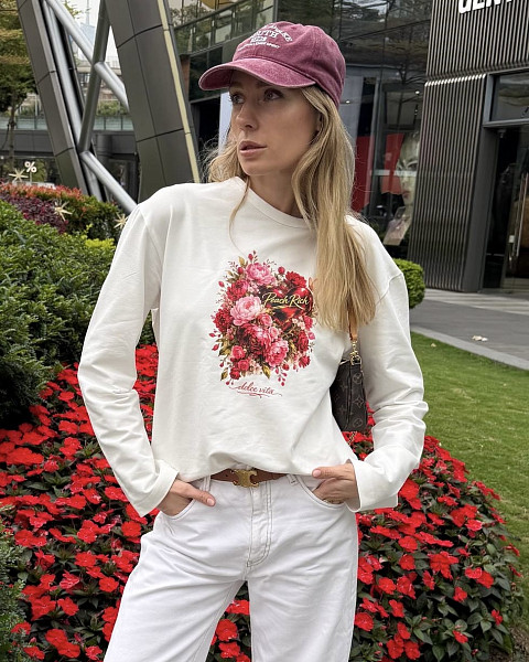 Лонгслив Флора белый 