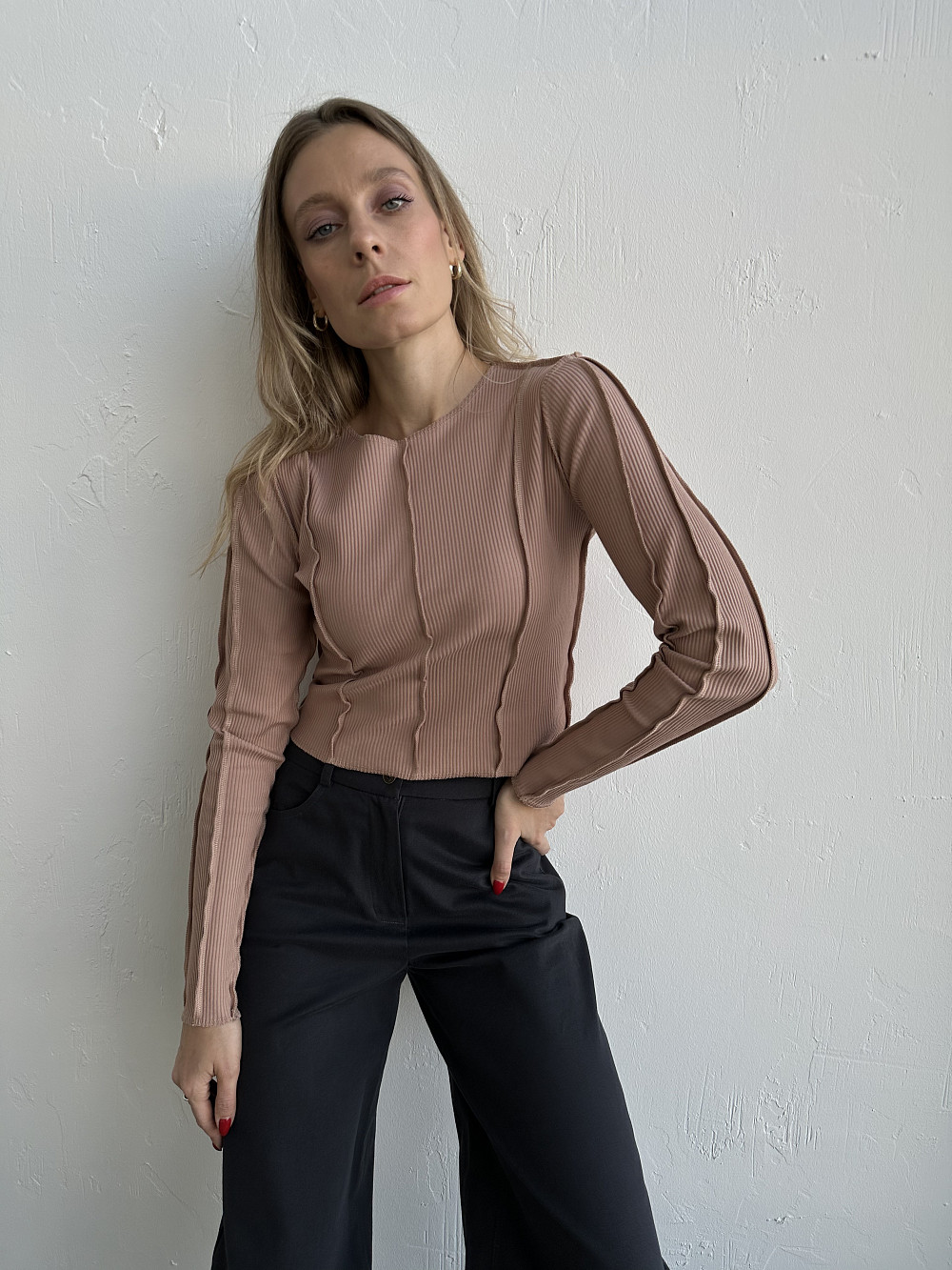 Лонгслив Пэнни бежевый