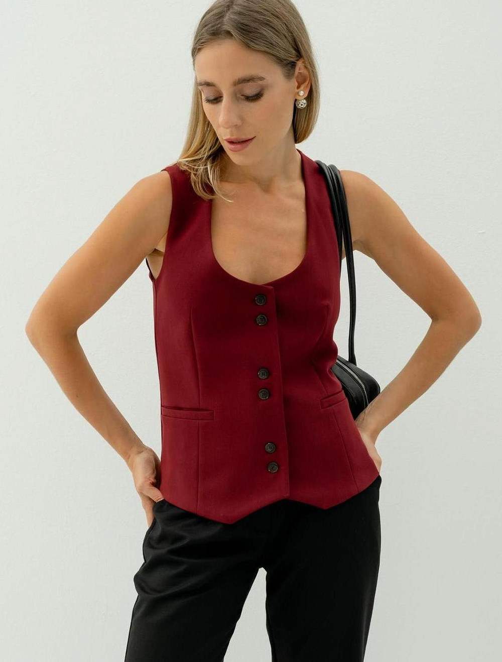 Жилет Мартин бургунди