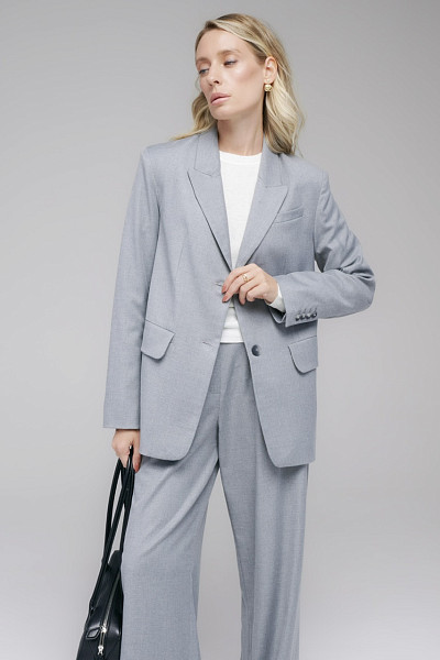 Жакет Лестер серый меланж