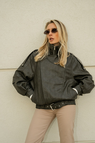 Куртка из экокожи Джекс темный шоколад