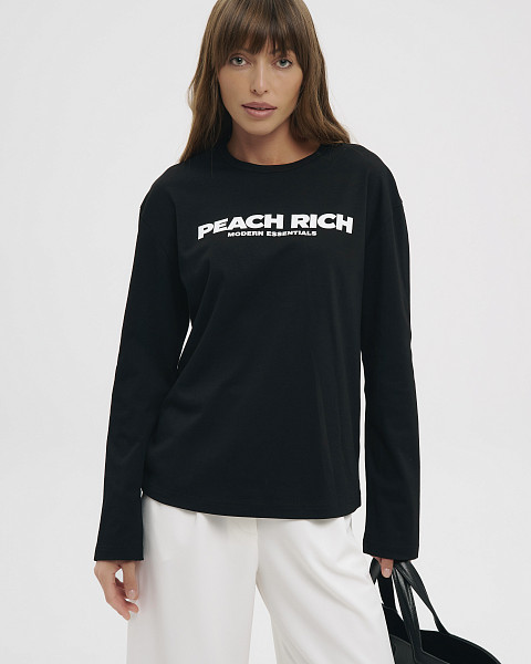 Лонгслив Peach Rich черный