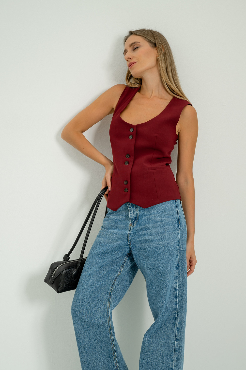 Жилет Мартин бургунди