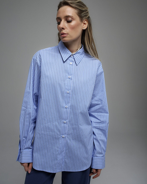 Рубашка Милано голубая полоска