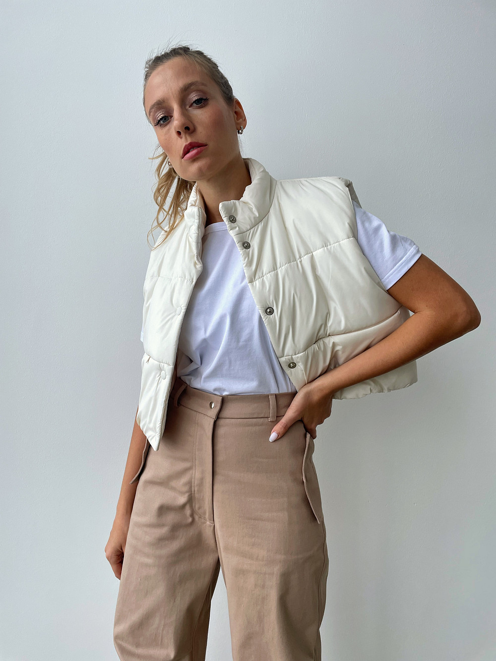 Жилет Мигель мини молочный