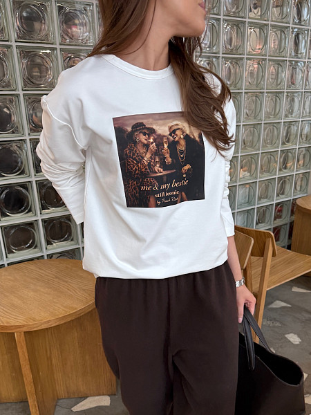 Лонгслив Бэсти белый 