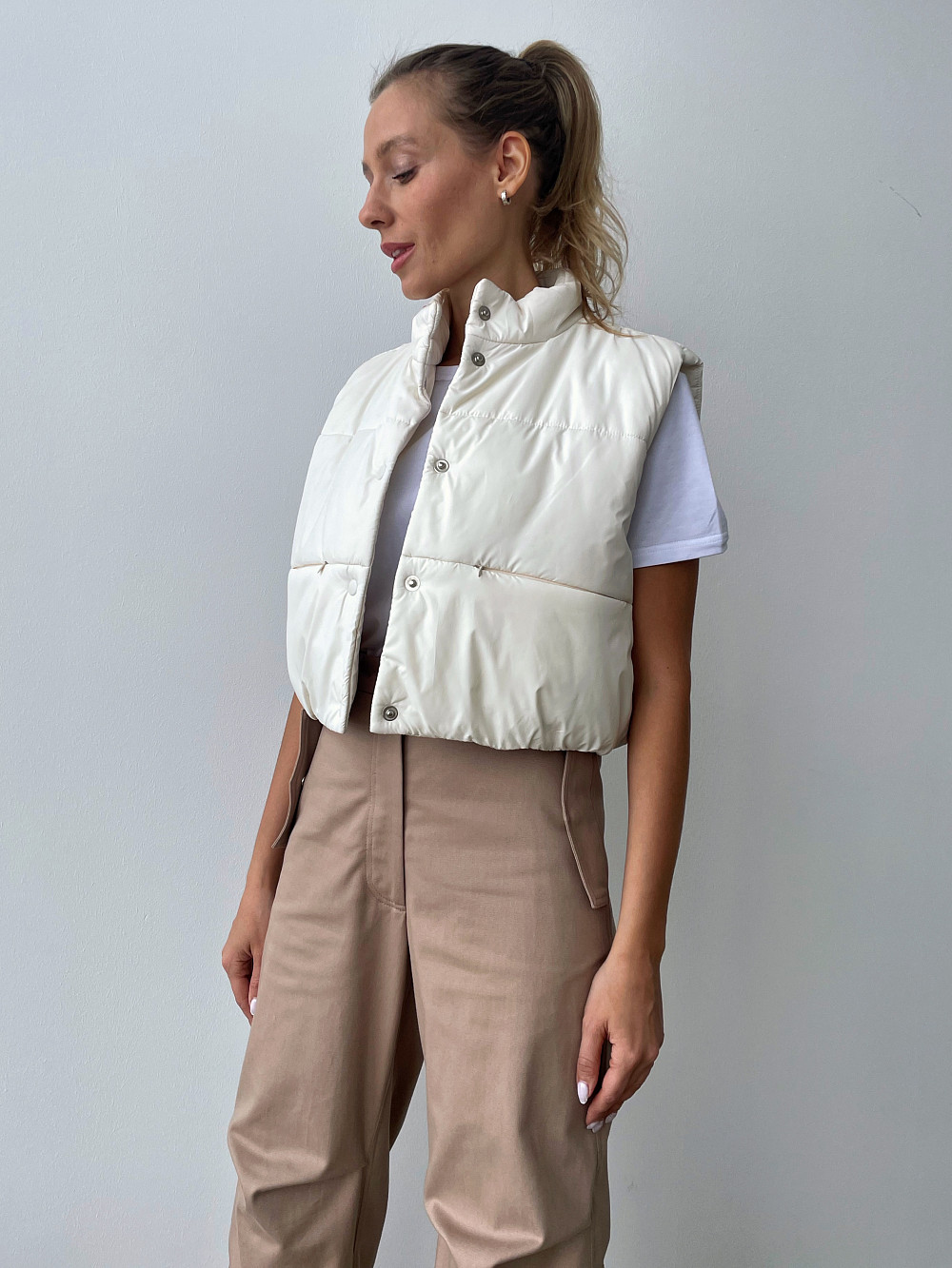 Жилет Мигель мини молочный