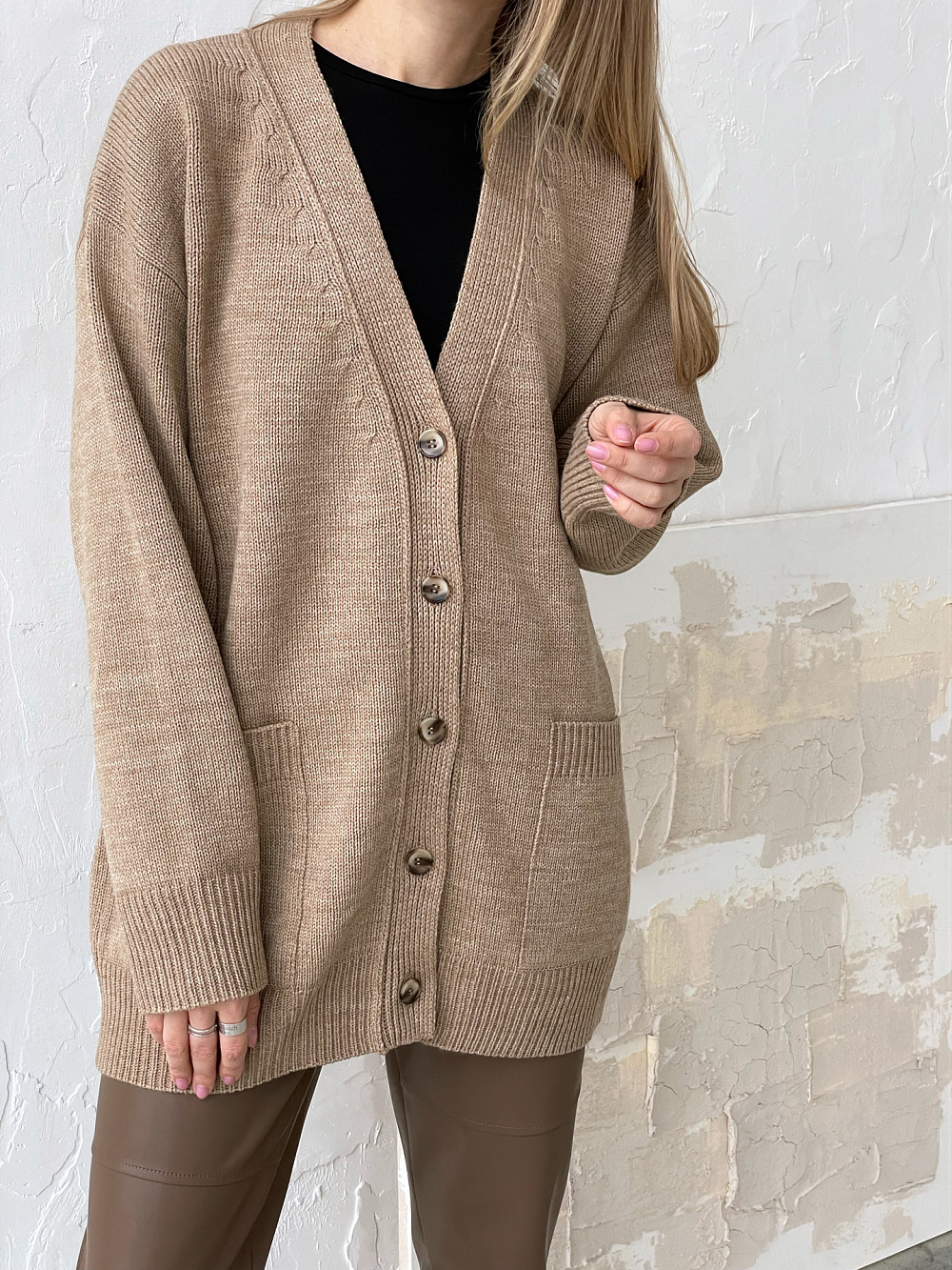 Кардиган Остин бежевый меланж