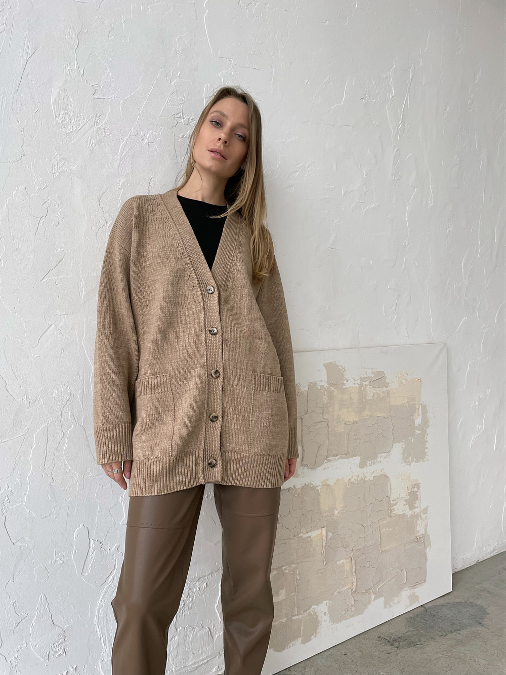 Кардиган Остин бежевый меланж
