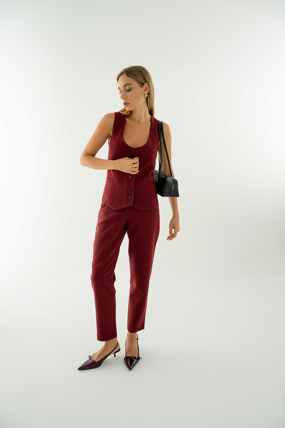 Брюки Дэн бургунди