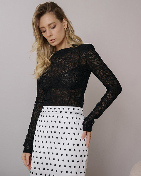 Лонгслив Кэнди черный узор