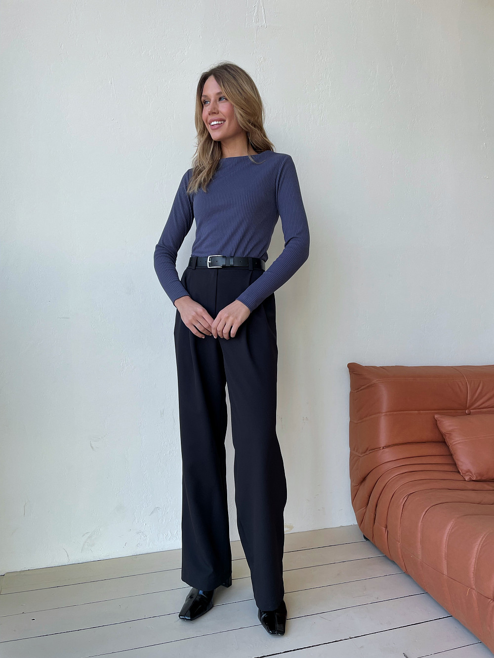 Лонгслив Кольт пыльно-синий