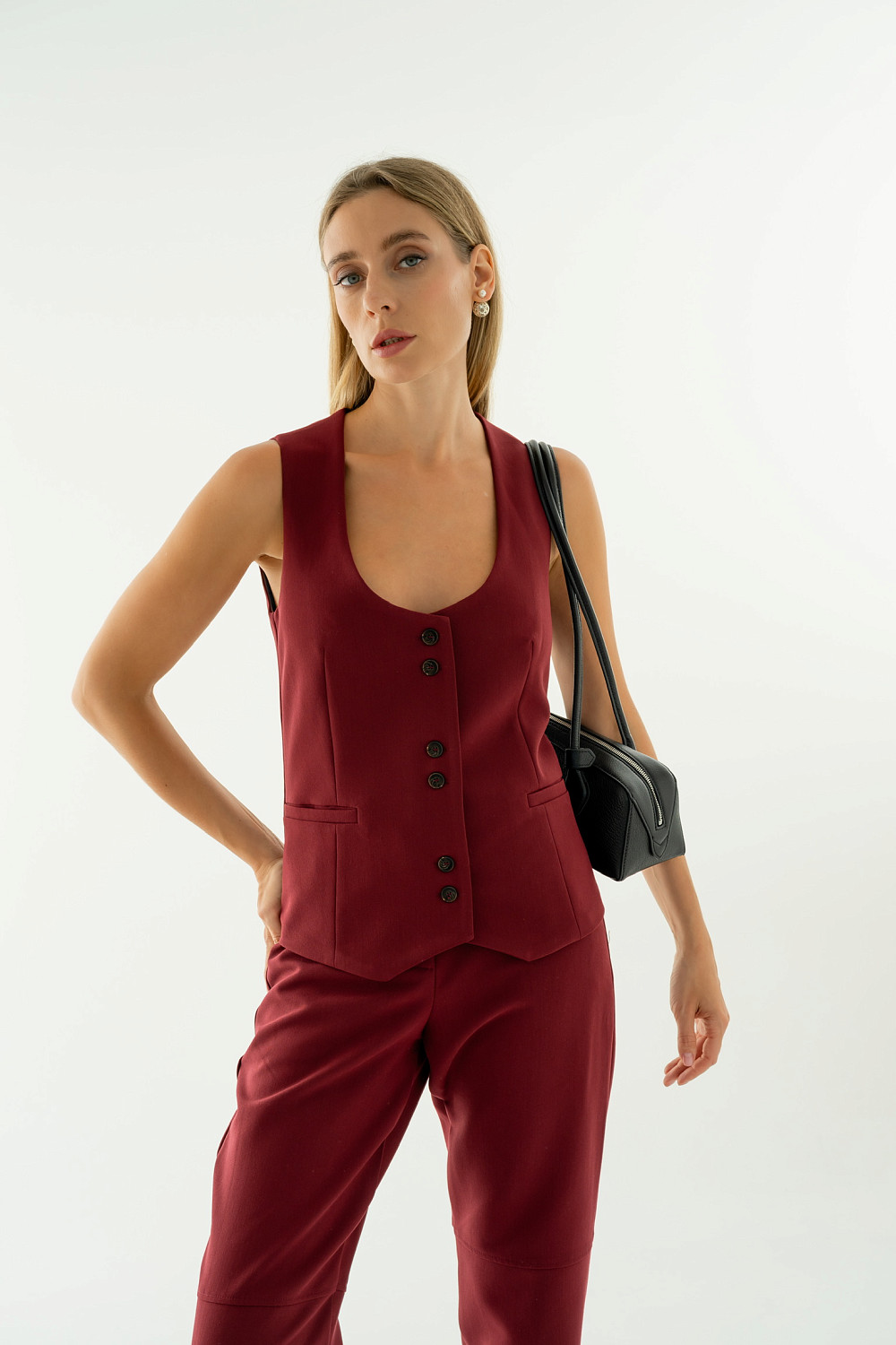 Жилет Мартин бургунди