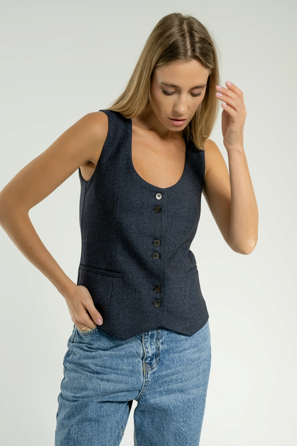 Жилет Мартин индиго