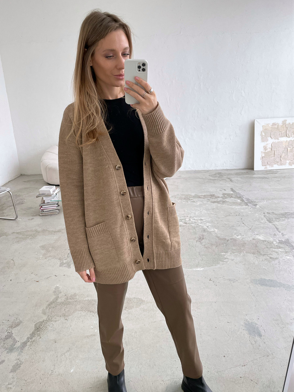 Кардиган Остин бежевый меланж