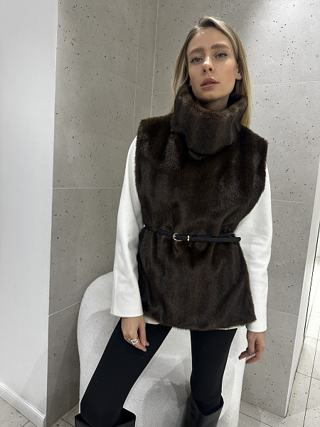 Манишка меховая каштановый