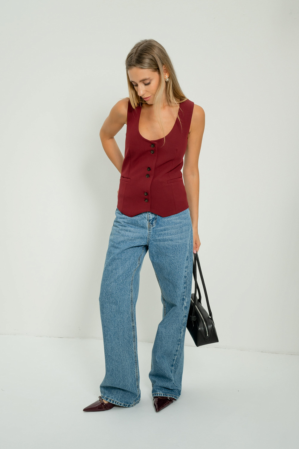 Жилет Мартин бургунди